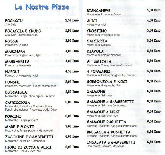 Menu di Il Pizzaiolo 