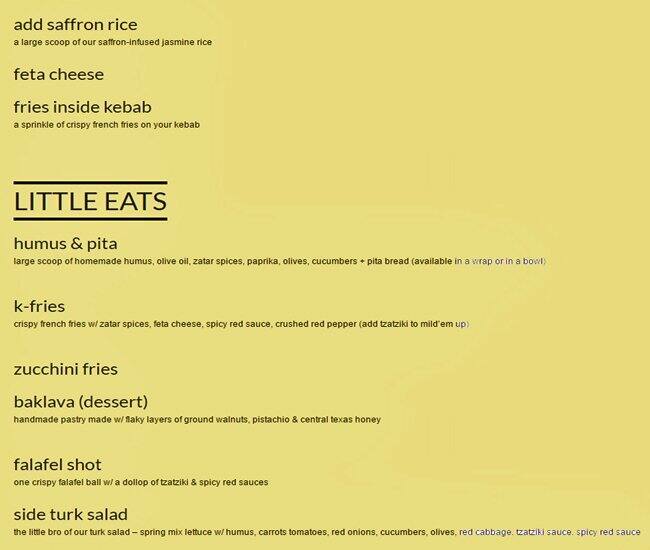 Carta de Kebabalicious