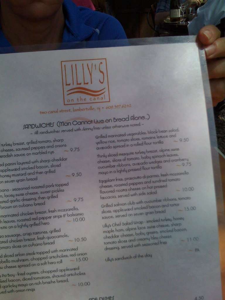 Lilly's On The Canal Menu Urbanspoon/Zomato