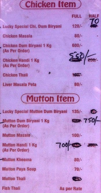 Menu at Lucky Kitchen, Dombivli