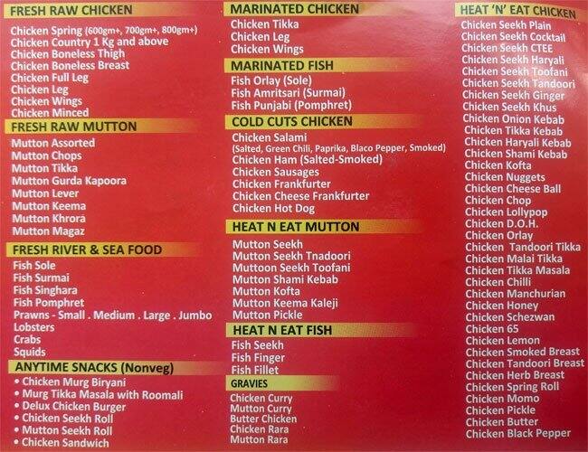 Sardar A Pure Meat Shop Menu, Menu for Sardar A Pure Meat Shop, NIT