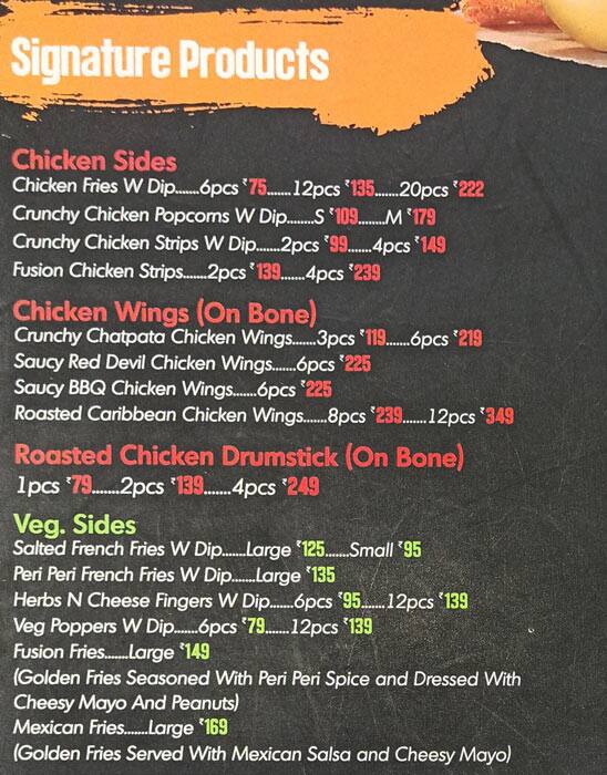 Crunch menu