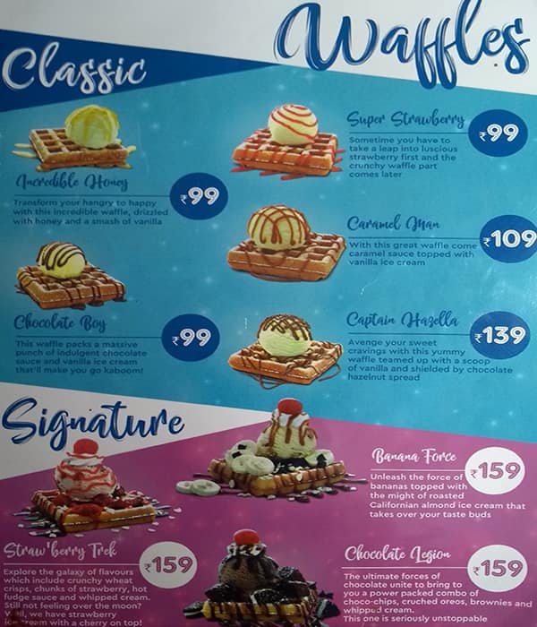 Baskin Robbins menu