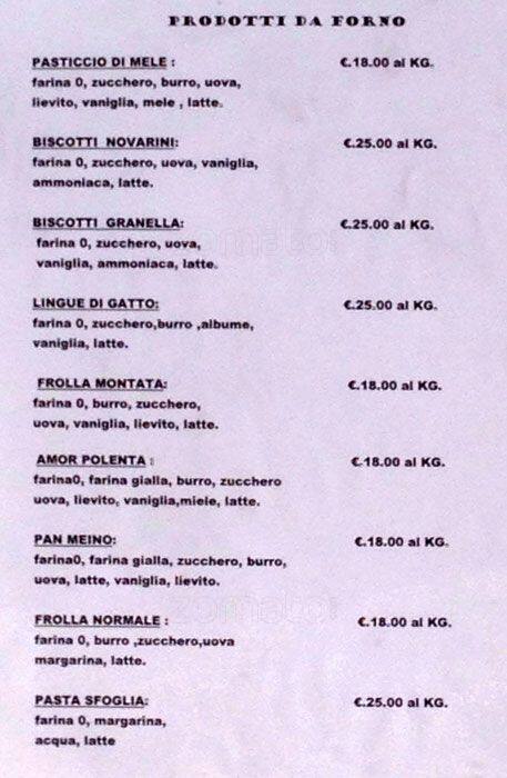 Menu di Pane al Pane 