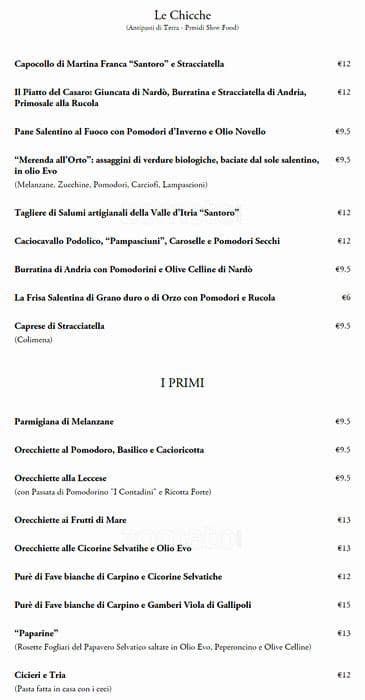 Menu di I Salentini 