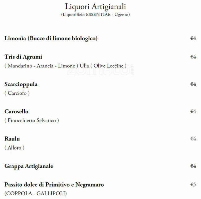 Menu di I Salentini 
