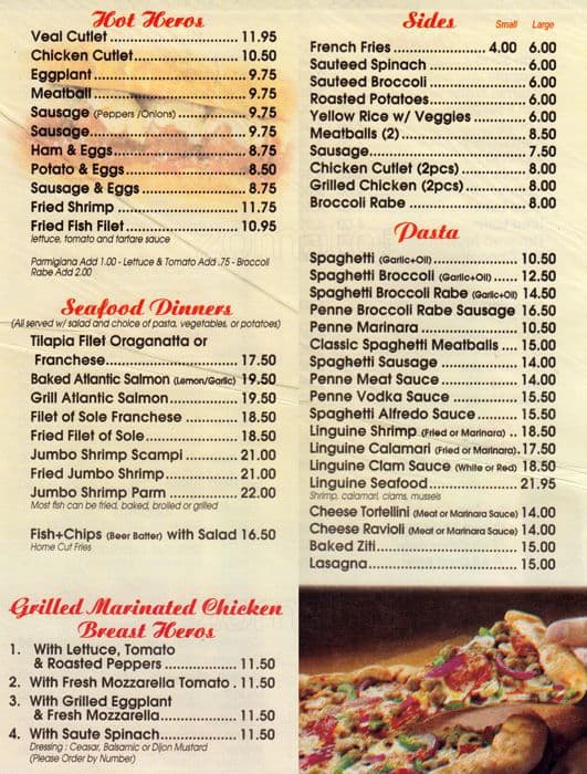 Menu at Luna Pizza pizzeria, New York City, 225 Park Row