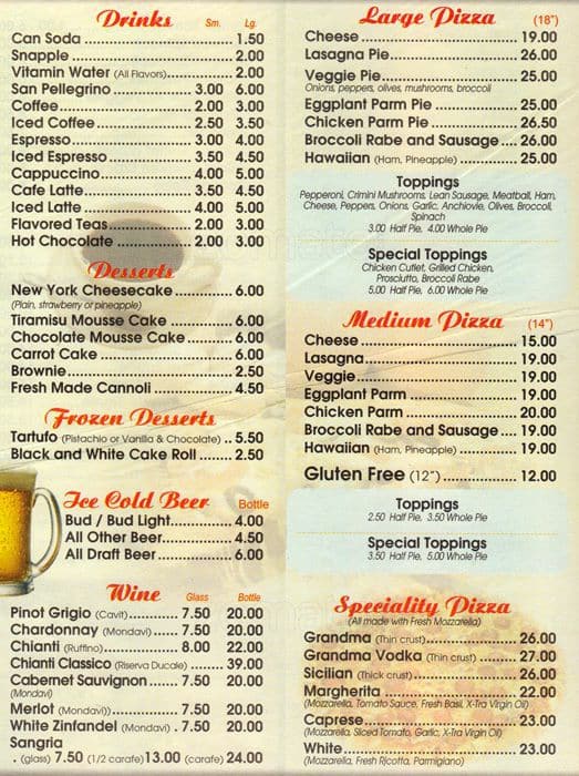 Menu At Luna Pizza Pizzeria New York City 225 Park Row   D9f77db0823f87043451435e11270593 