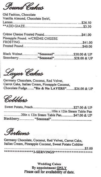 Berry S Bakery Menu Menu For Berry S Bakery Gastonia Charlotte