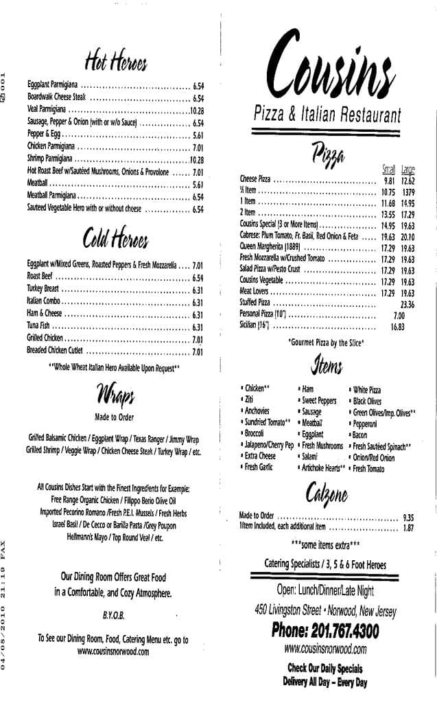 Cousins Pizza And Italian Restaurant Menu Urbanspoon Zomato cousins-pizza-and-italian-restaurant-menu-urbanspoon-zomato