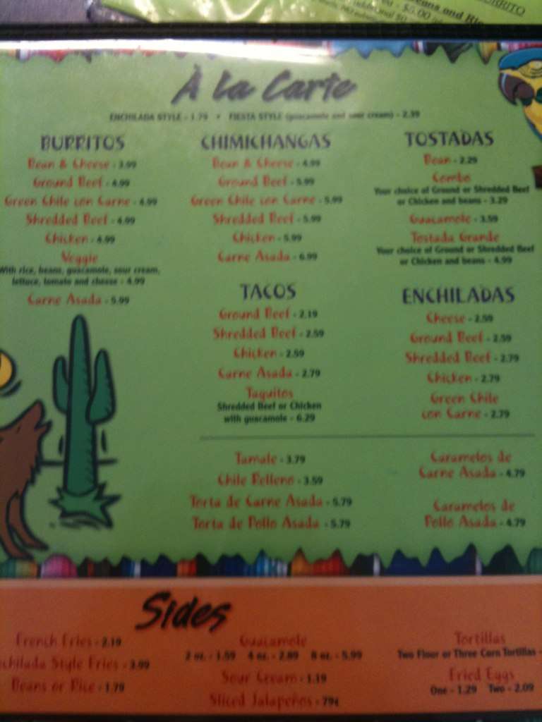 Salsa Fiesta Menu, Menu for Salsa Fiesta, Willcox, Willcox Urbanspoon