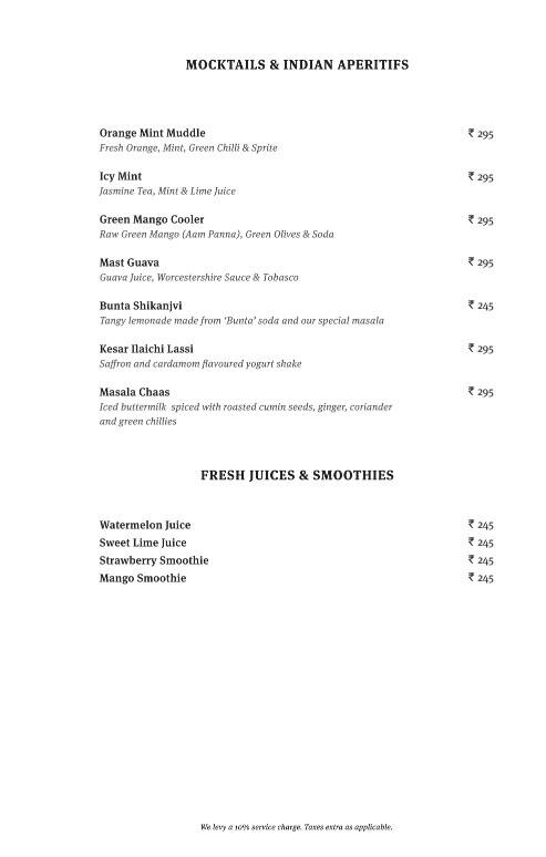 Kainoosh menu