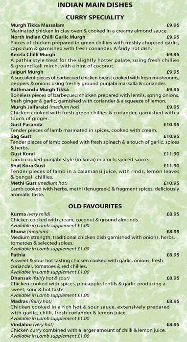 Mint Leaf menu