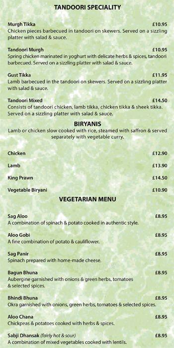 Mint Leaf menu