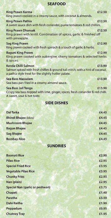 Mint Leaf menu