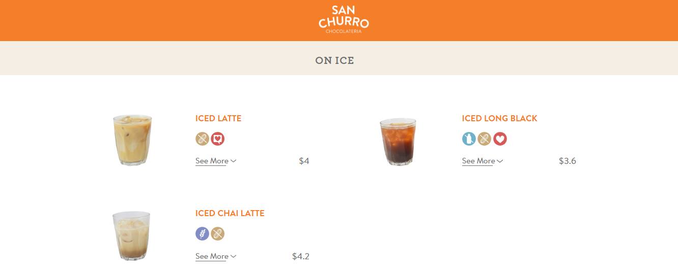 Menu at San Churro Joondalup desserts, Joondalup