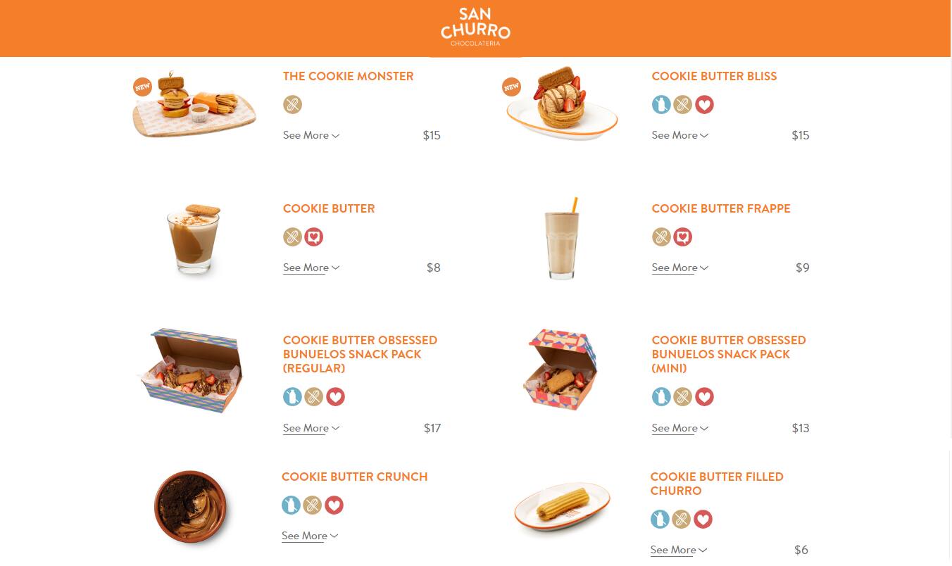 Menu at San Churro Joondalup desserts, Joondalup