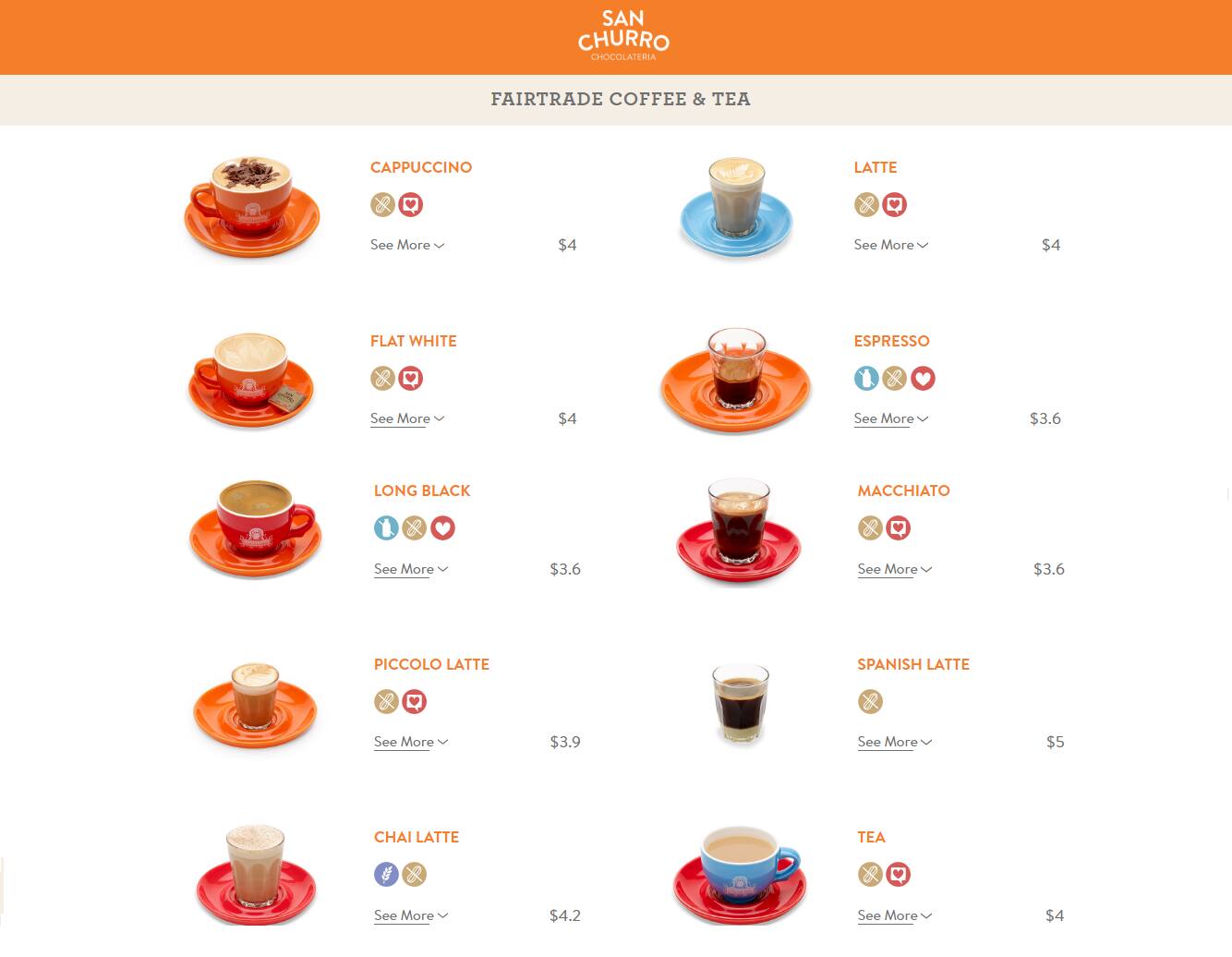 Menu at San Churro Joondalup desserts, Joondalup