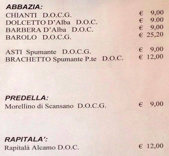 Menu di Castellana Massimo 