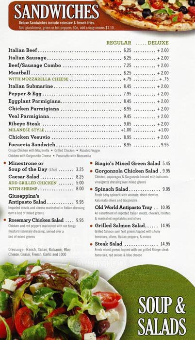 Carta de Suparossa Carryout & Delivery