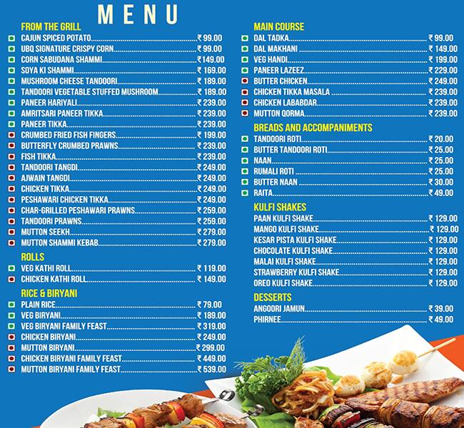 Barbeque Nation menu
