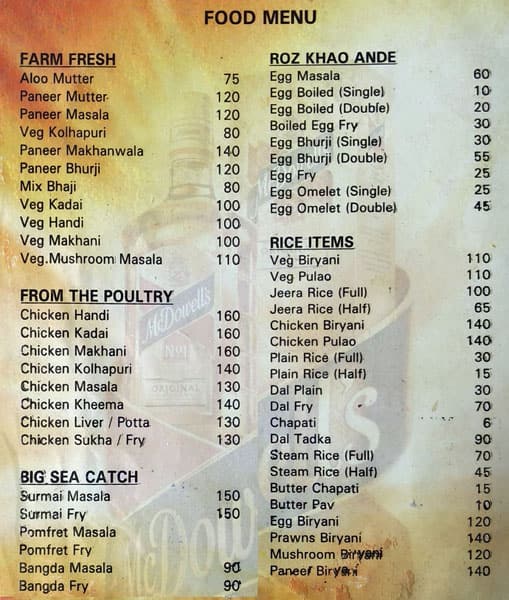 Shanti Bhuvan Lunch Home menu