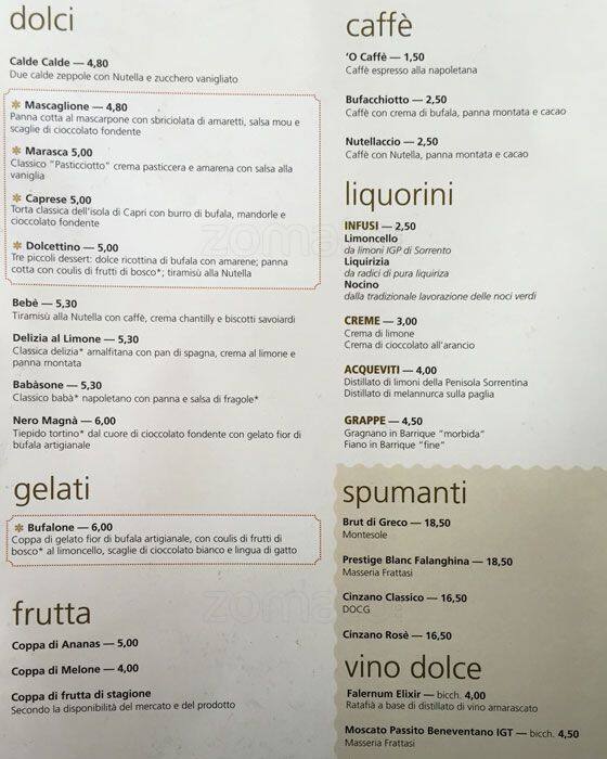 Menu di Rossopomodoro 