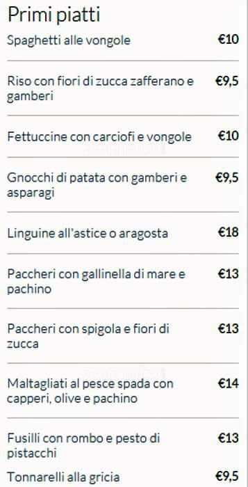 Menu de Il Focolare