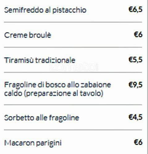 Menu de Il Focolare