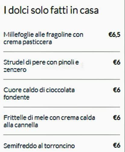 Menu de Il Focolare