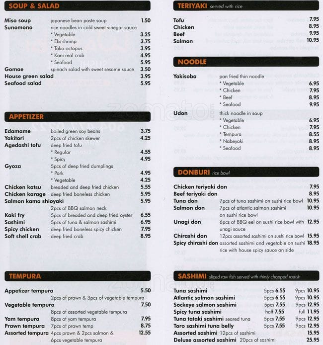 Wasabi Sushi & Grill Menu, Menu for Wasabi Sushi & Grill, Maple Ridge