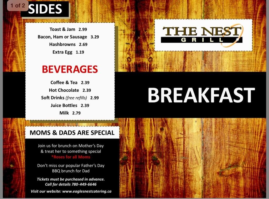 Nest Grill Menu, Menu untuk Nest Grill, Beaumont, Edmonton Urbanspoon