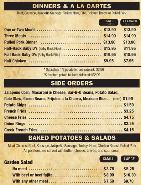 Demeris Bar-B-Q Menu, Menu for Demeris Bar-B-Q, Upper Kirby, Houston ...