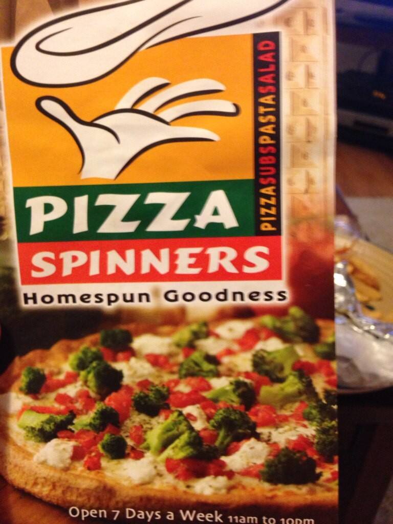 Pizza Spinners Menu, Menu for Pizza Spinners, Lee, Manchester