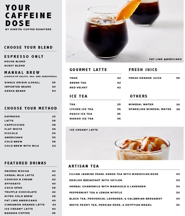 Simetri Coffee Roasters Menu, Menu untuk Simetri Coffee ...