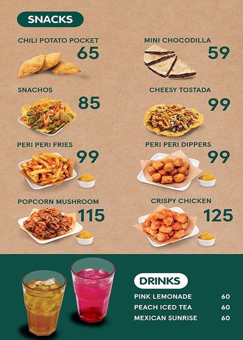 California deals burrito menu