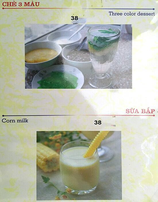 Bac 8 menu