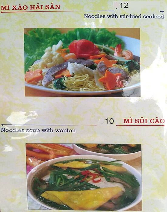 Bac 8 menu
