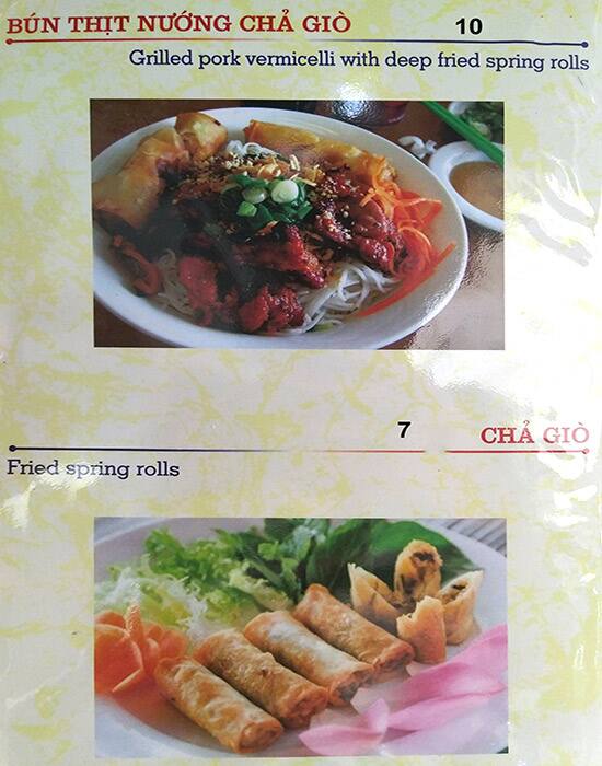 Bac 8 menu