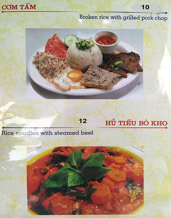 Bac 8 menu