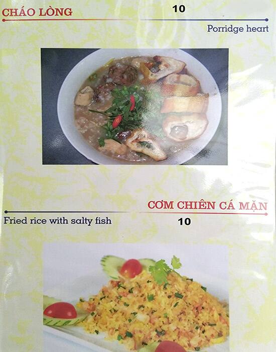 Bac 8 menu