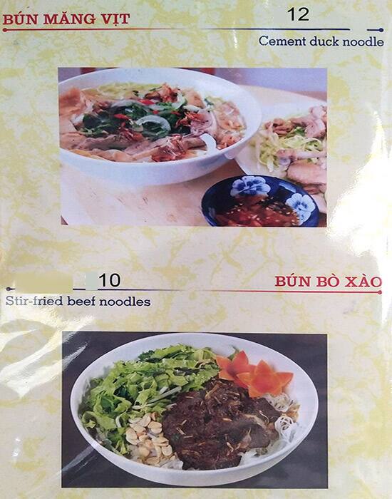Bac 8 menu