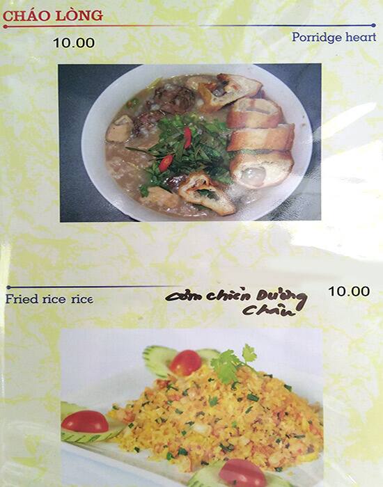 Bac 8 menu
