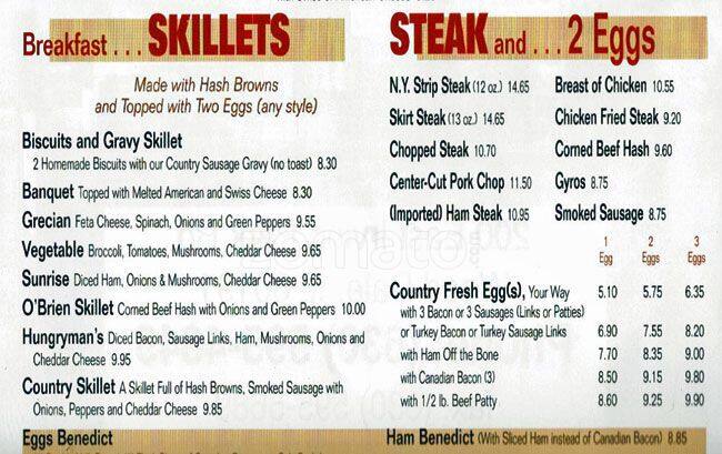 Menu at Christy's restaurant, Wood Dale