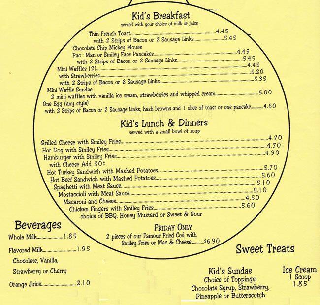 Menu at Christy's restaurant, Wood Dale