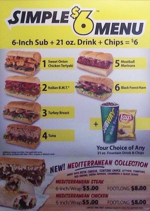 Carta de Subway