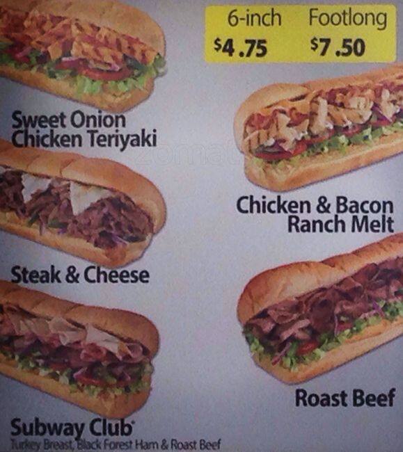Carta de Subway