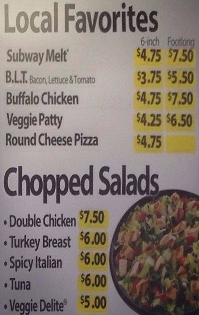Carta de Subway