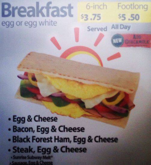 Carta de Subway