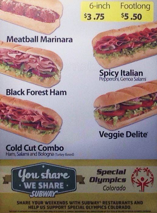 Carta de Subway